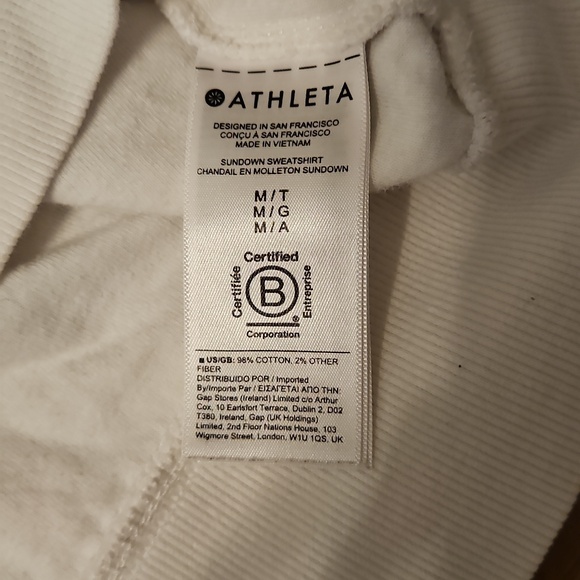 Athleta White Sundown Sweatshirt Size Medium Tall M|T - Picture 6 of 7